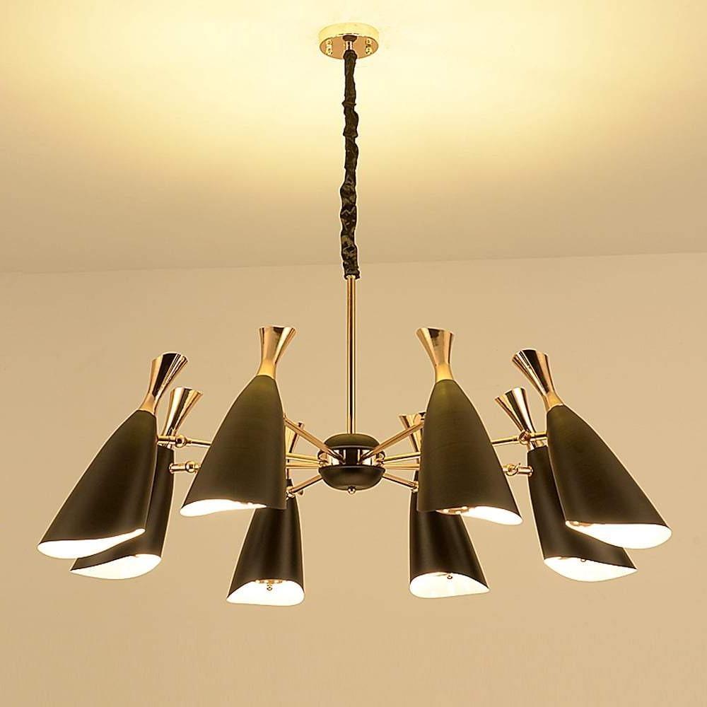 8-Light Nordic Chandelier – Electroplated Metal Candle Style