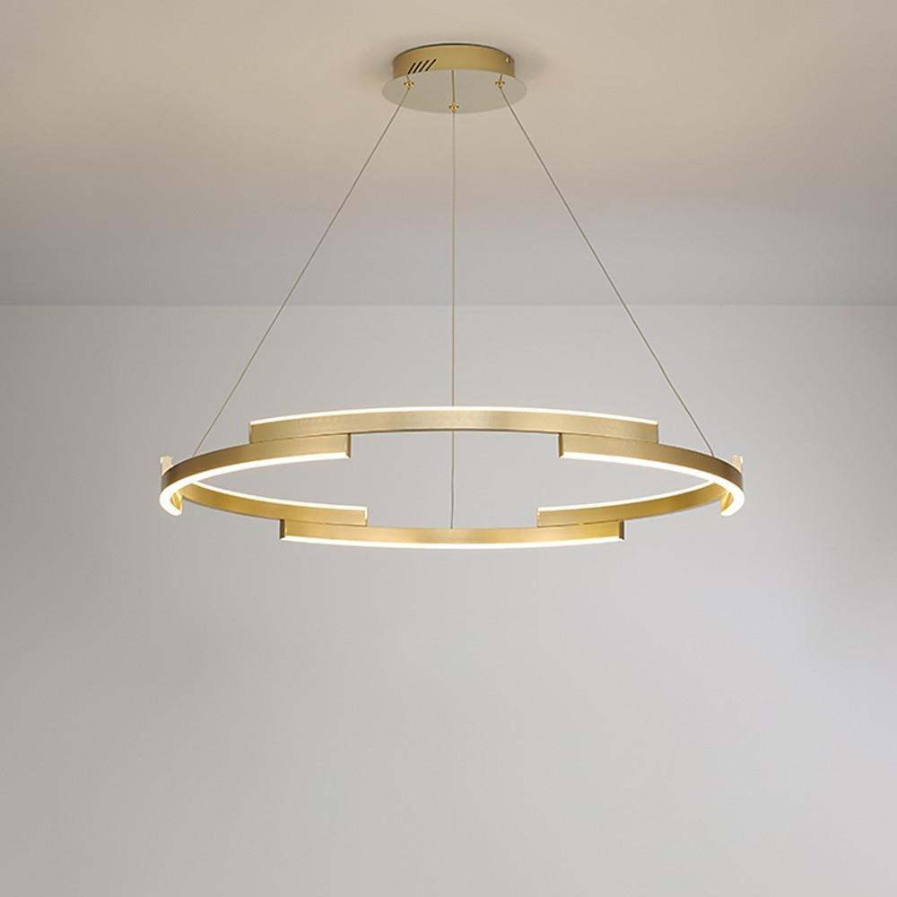 Modern Gold Interlocking Ring LED Chandelier 31" Aluminum