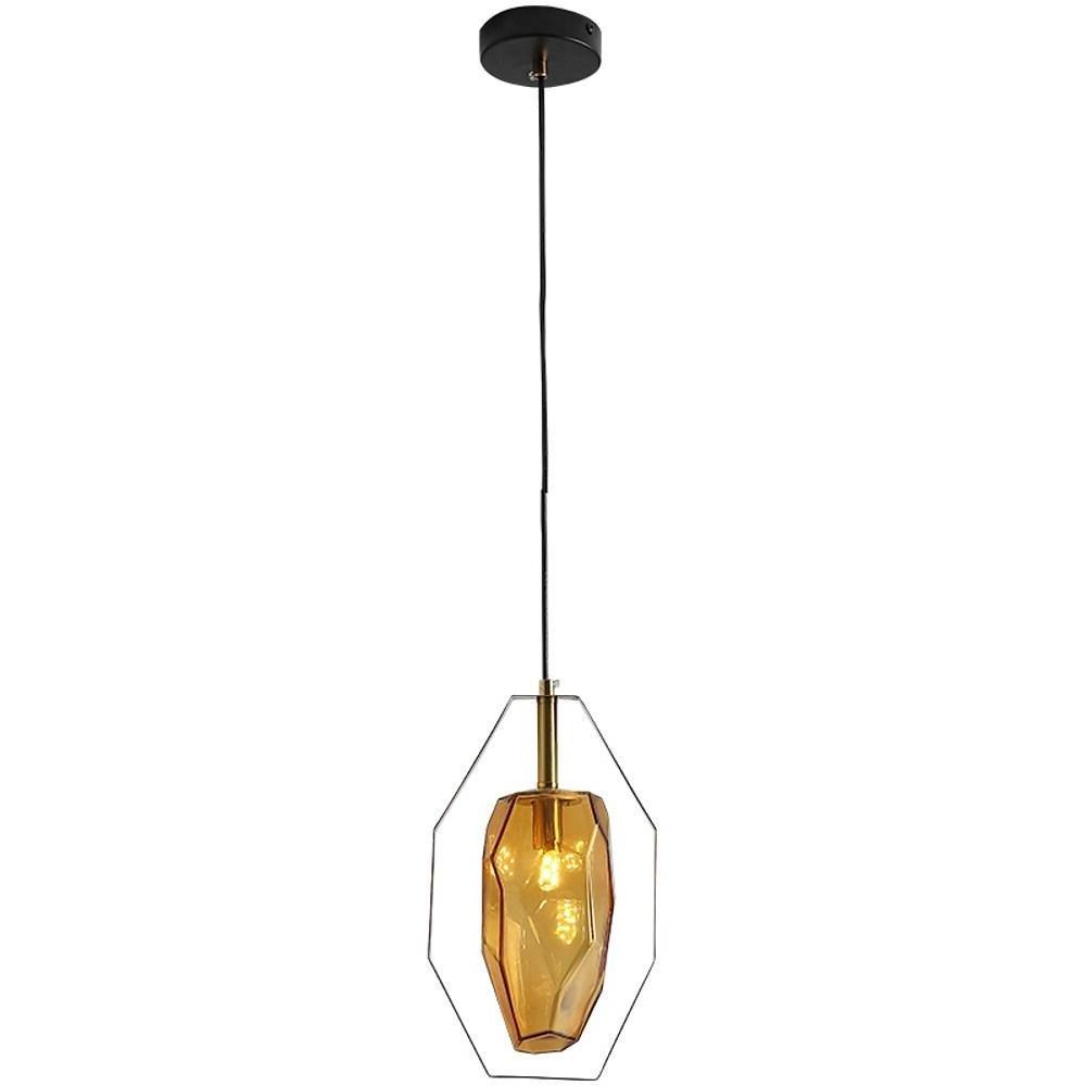 Nordic Glass Pendant Light with Electroplated Metal Finish
