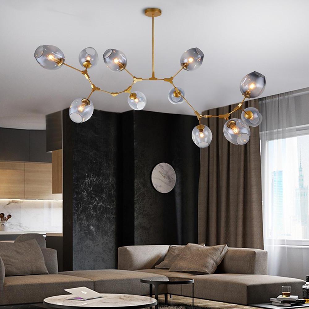 Bubble Sputnik Chandelier - 5 to 11 Lights, Gold Finish