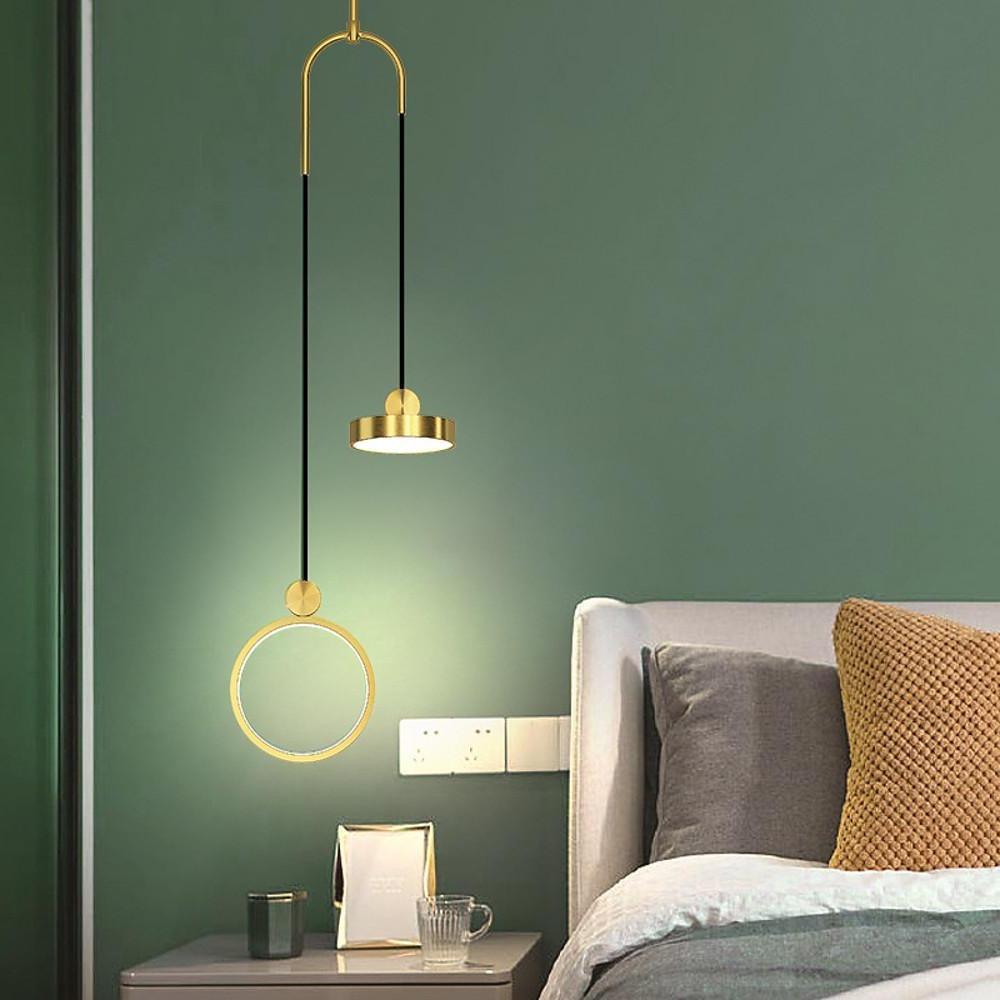 Modern 2-Circle LED Pendant Light - Metal & Acrylic Hanging Lamp
