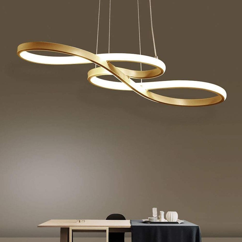Modern Geometric Wave Chandelier Metal Silica Gel Ceiling Light