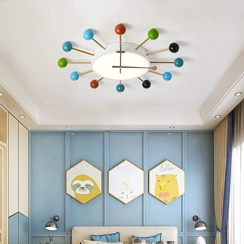 24" Modern Round Flush Mount LED Ceiling Light with Colorful Accents