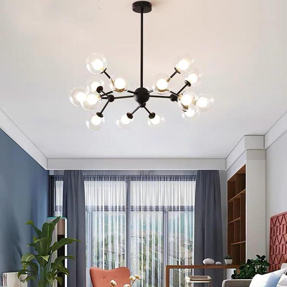 Modern Sputnik Chandelier 15-Light Glass Globe Cluster Pendant