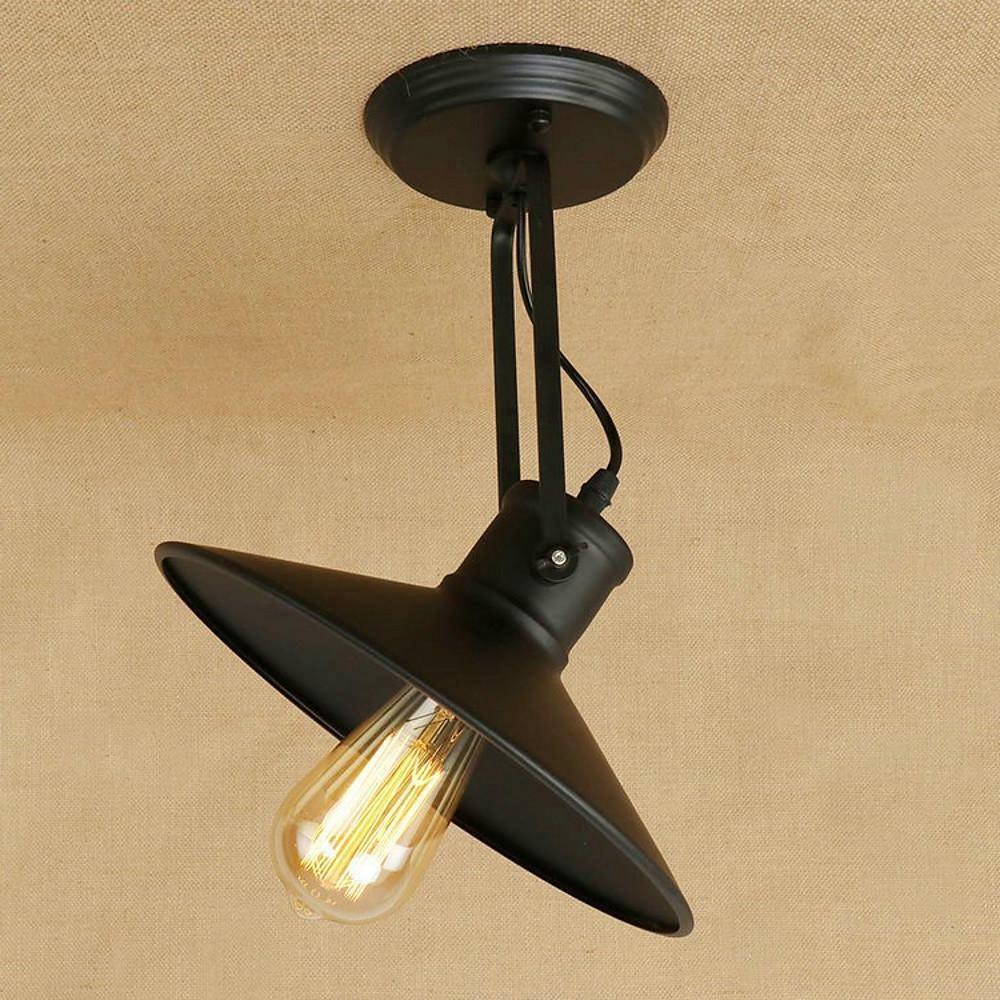 Industrial Metal Pendant Light with Vintage Edison LED Bulb