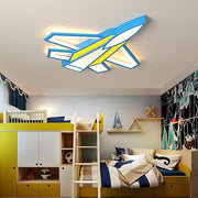 Cartoon Airplane LED Kids Ceiling Light Flush Mount Metal Acrylic