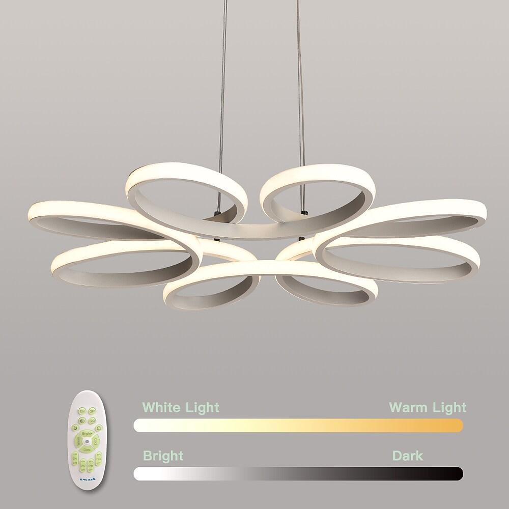 Curved Flower Dimmable LED Pendant Light - Modern Aluminum