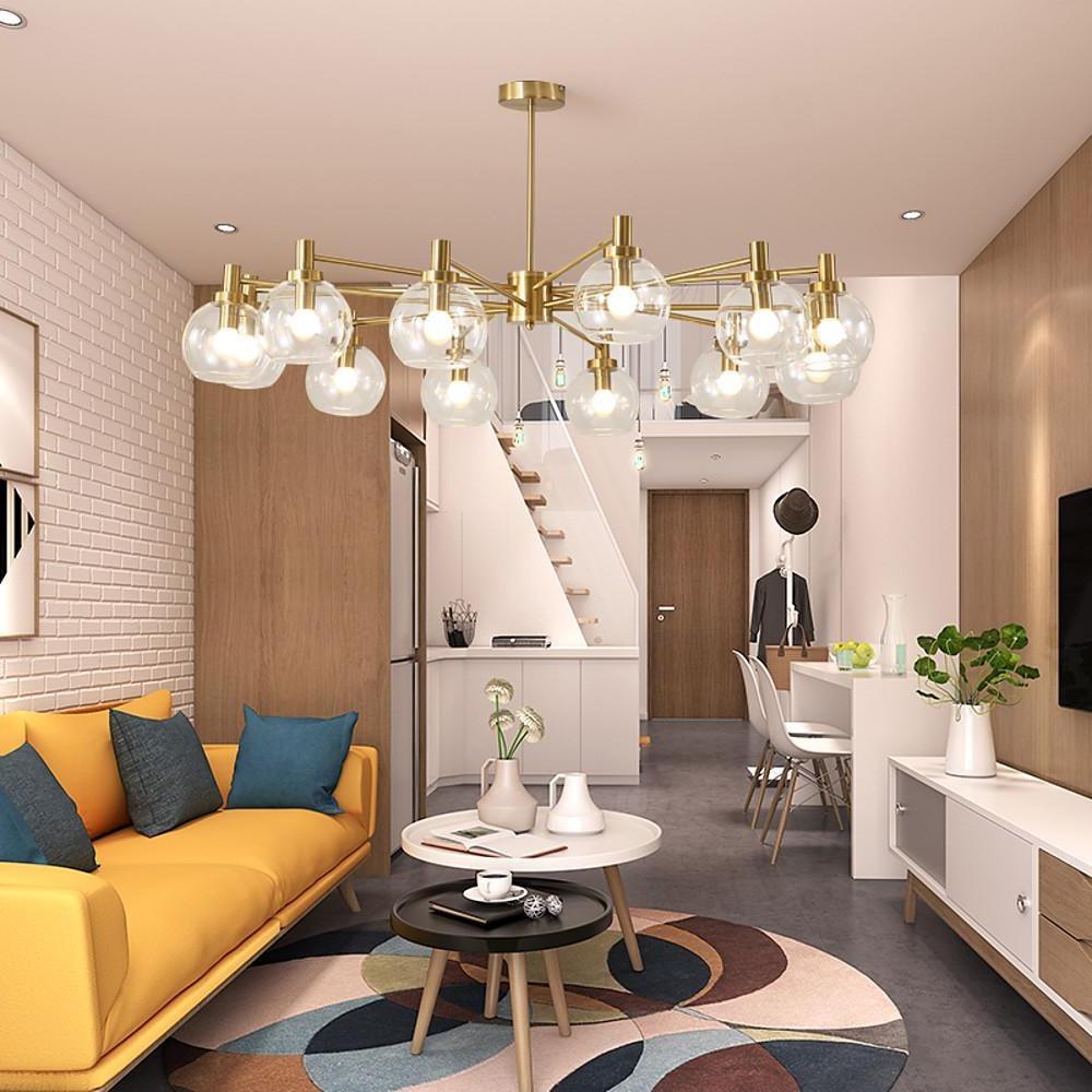 Sputnik Globe LED Chandelier | Modern Metal & Glass Ceiling Light