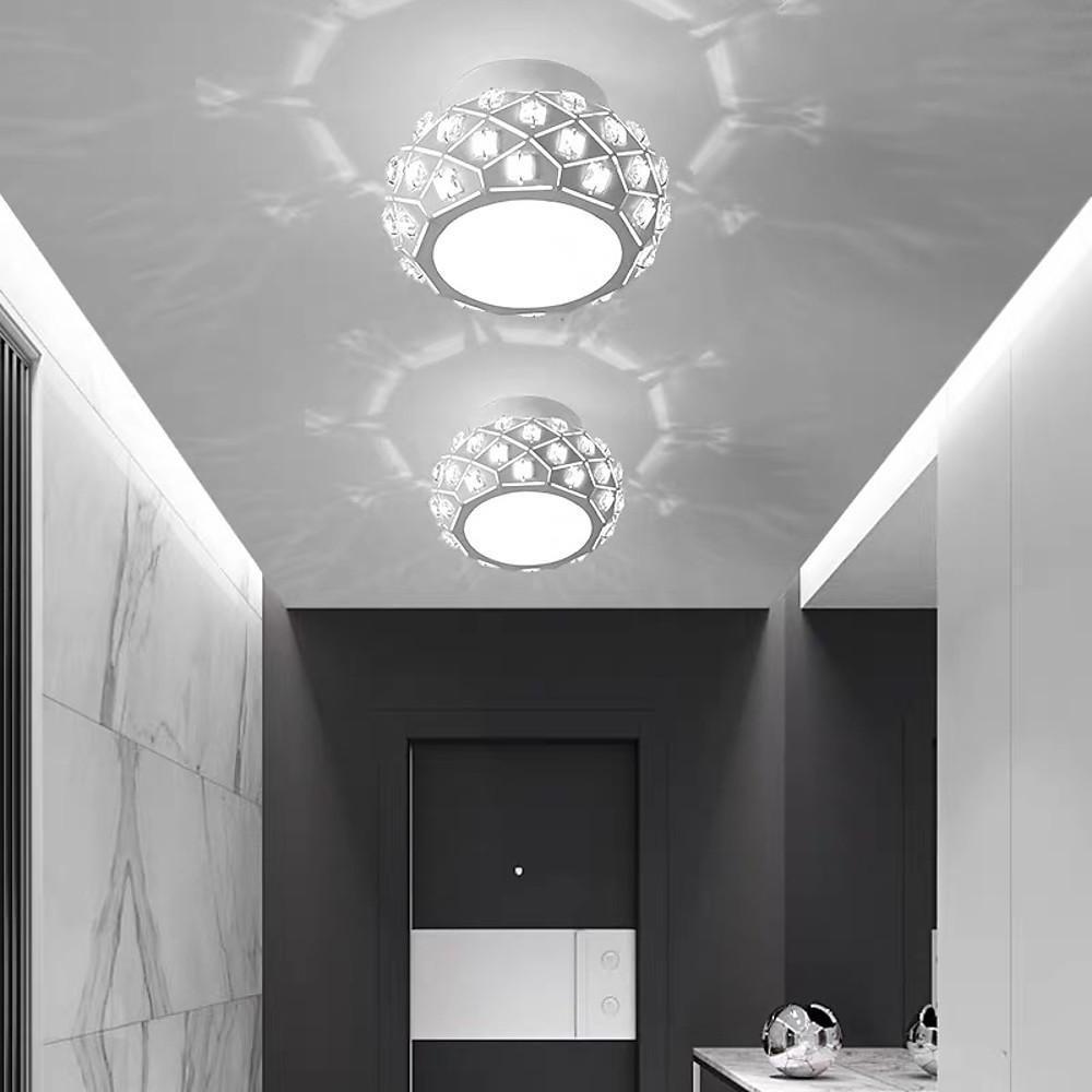 Modern Crystal Metal LED Flush Mount Ceiling Light