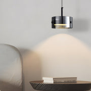 Smoke Gray Glass Cylinder Nordic Pendant Light with 3-Step Dimming