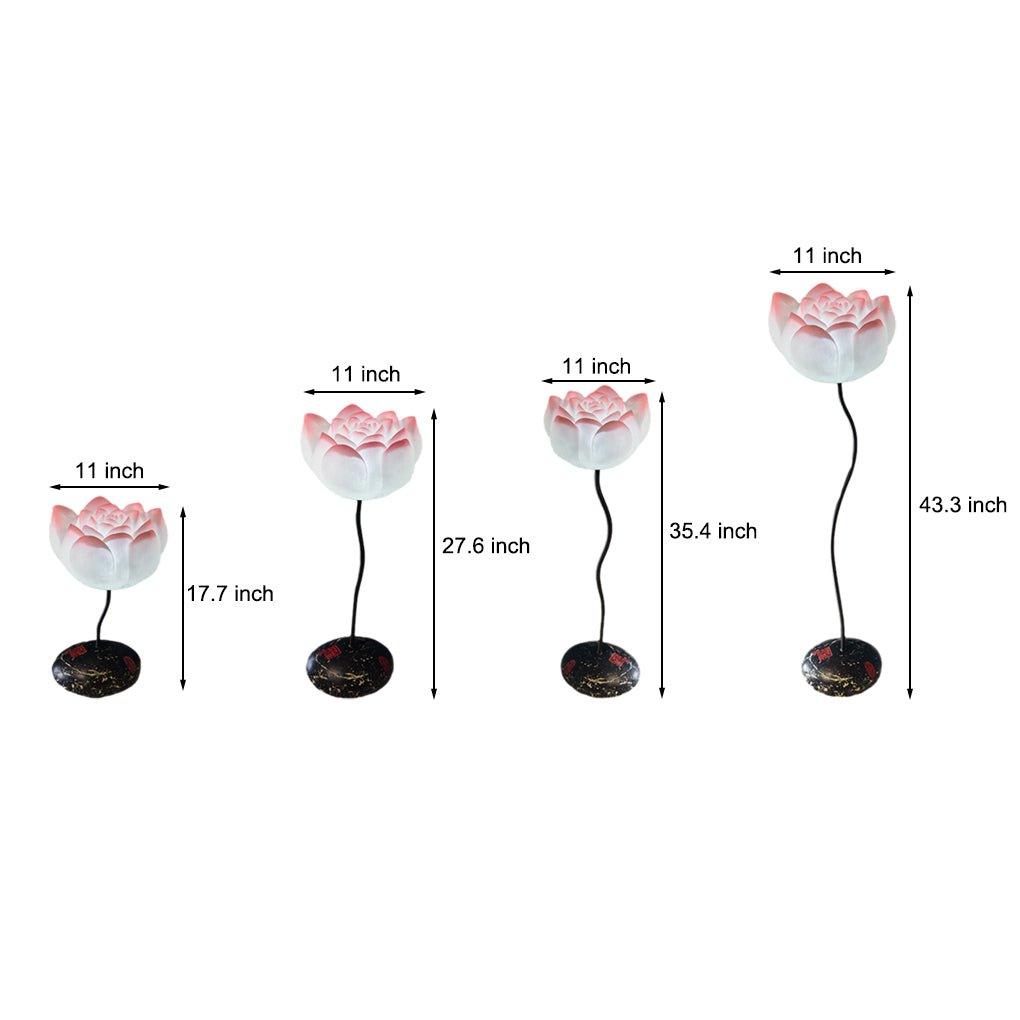 Modern Lotus Glass Floor Lamp with Resin Base