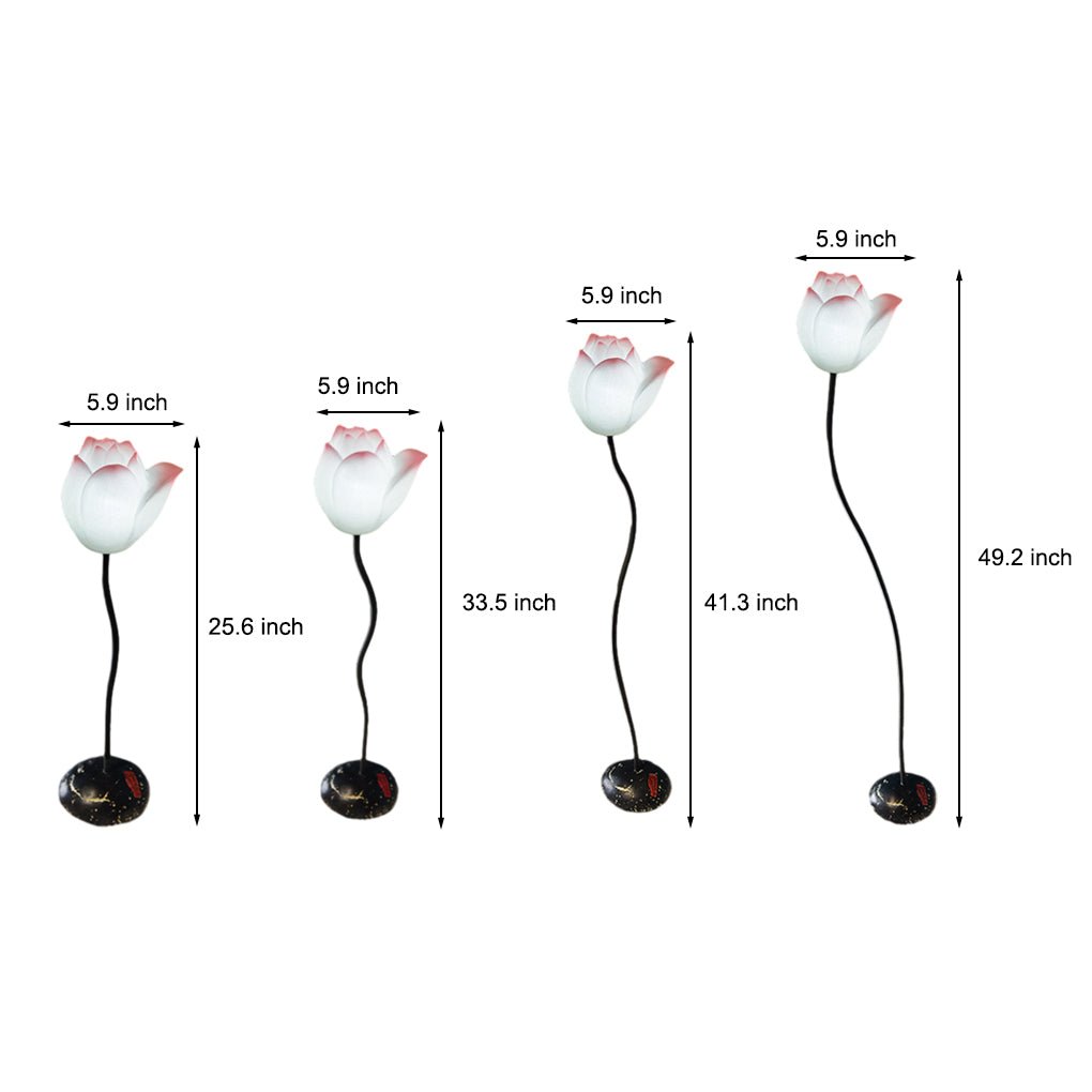 Modern Lotus Glass Floor Lamp with Resin Base