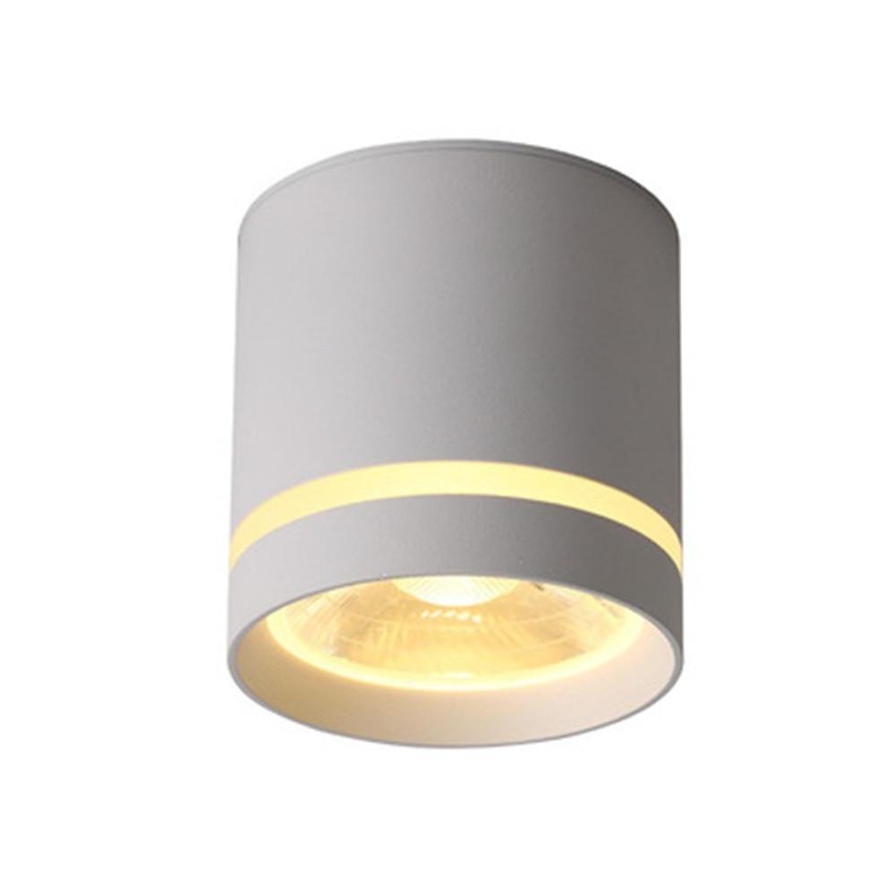 Modern Cylindrical LED Flush Mount Ceiling Light - Aluminum & Acrylic