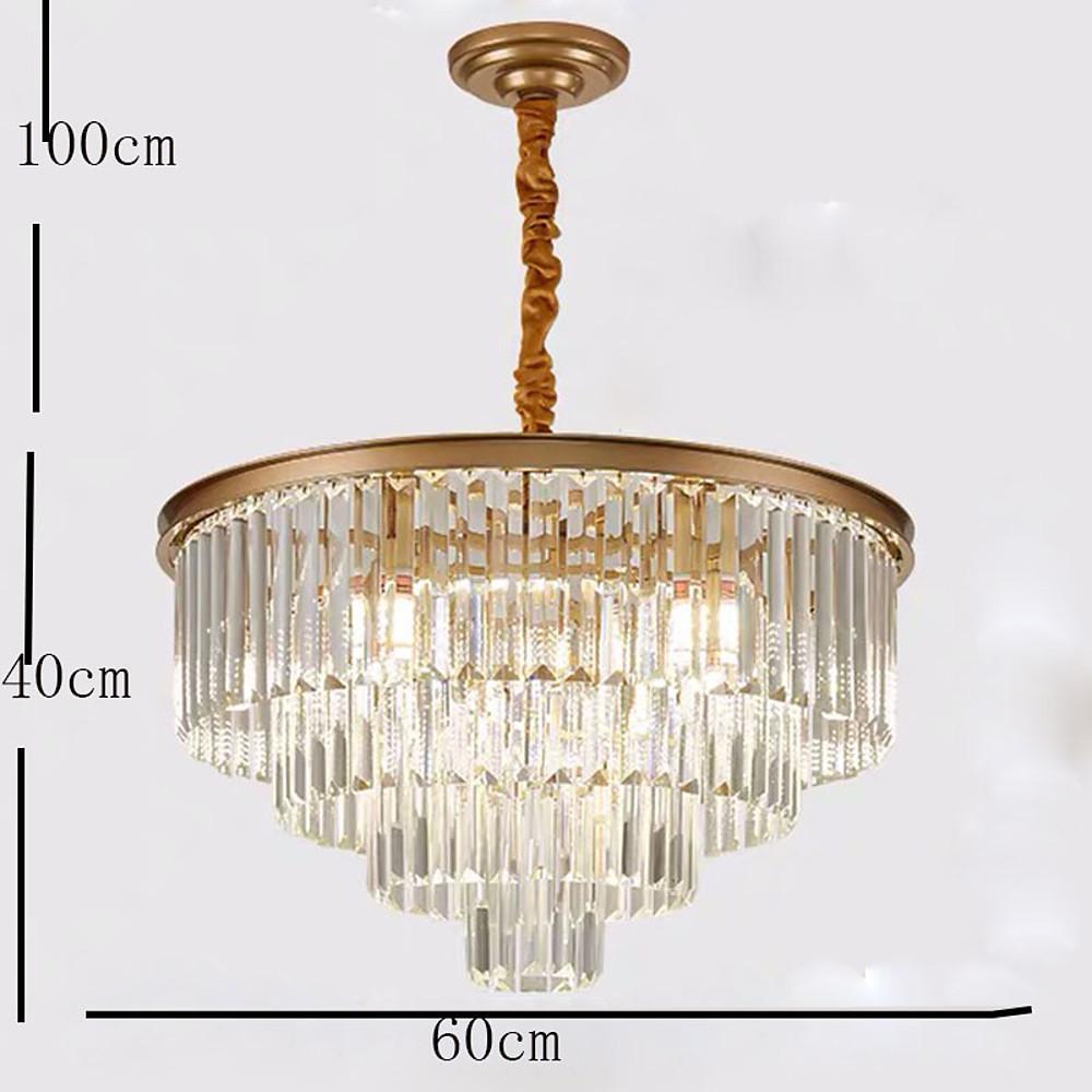 Modern Crystal Chandelier 9-Light Metal Frame Entryway Fixture
