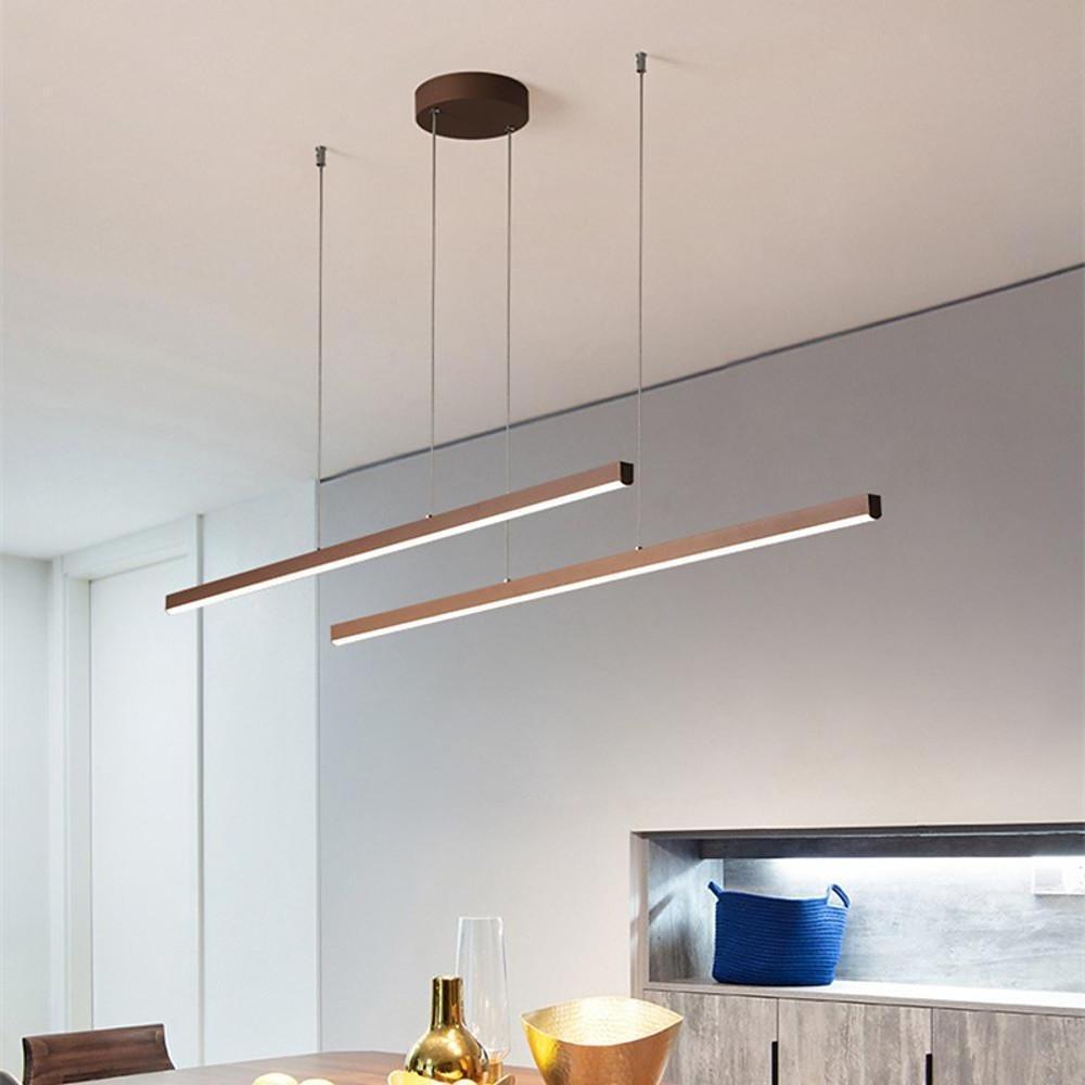 Modern Linear Chandelier Aluminum Acrylic Dining Room Pendant