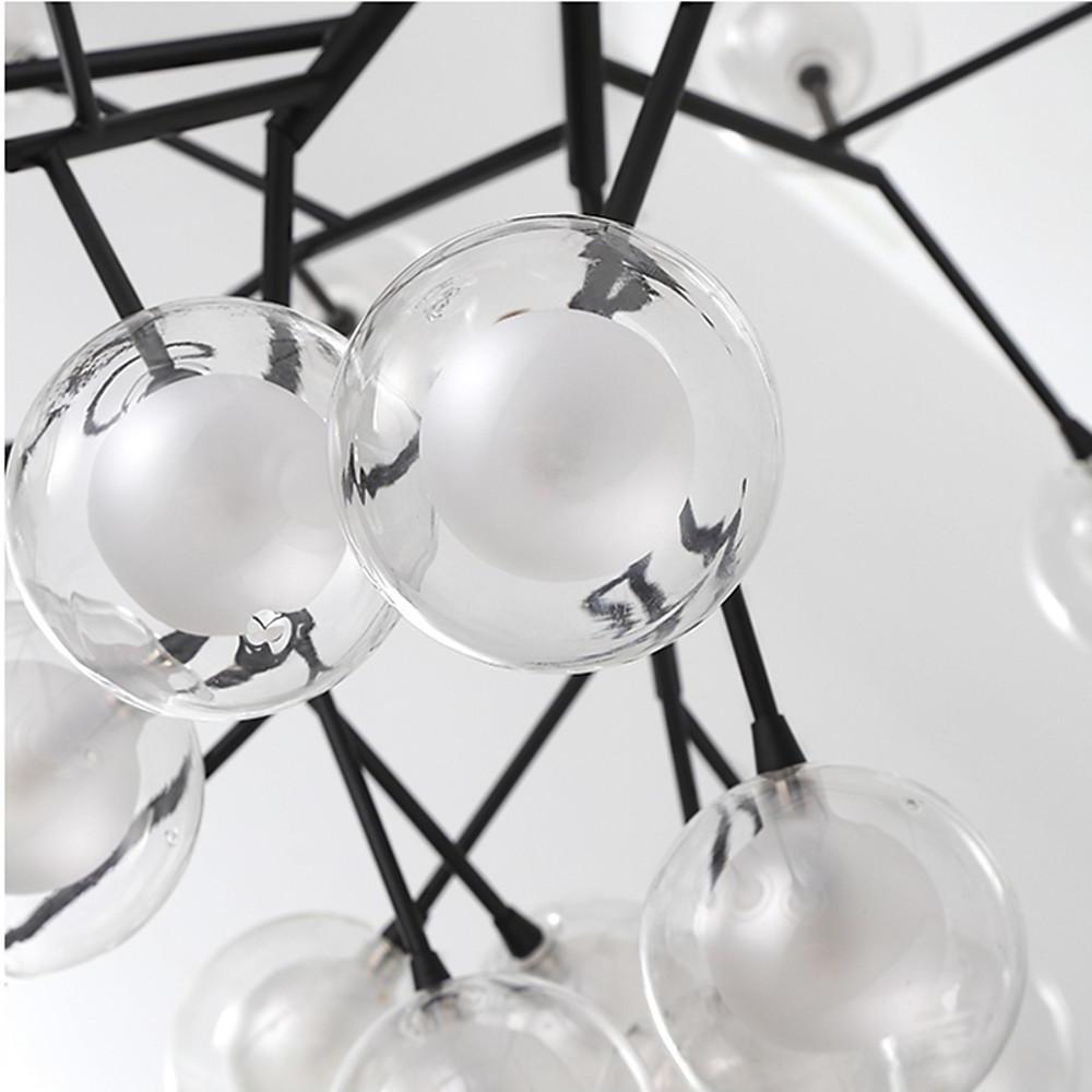 45-Light Branching Glass Sphere Modern Chandelier
