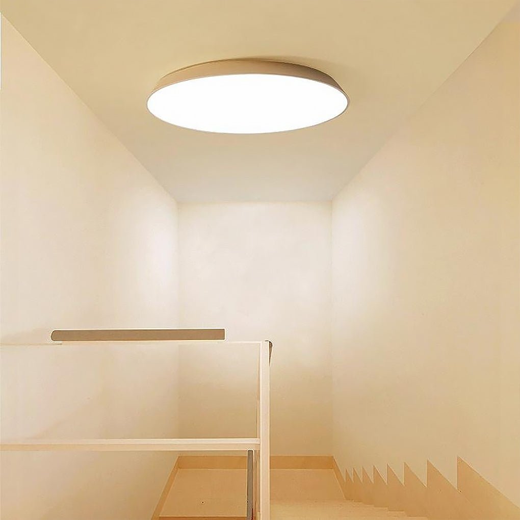 Modern Round Bowl Flush Mount Light - Acrylic & Iron Ceiling Fixture