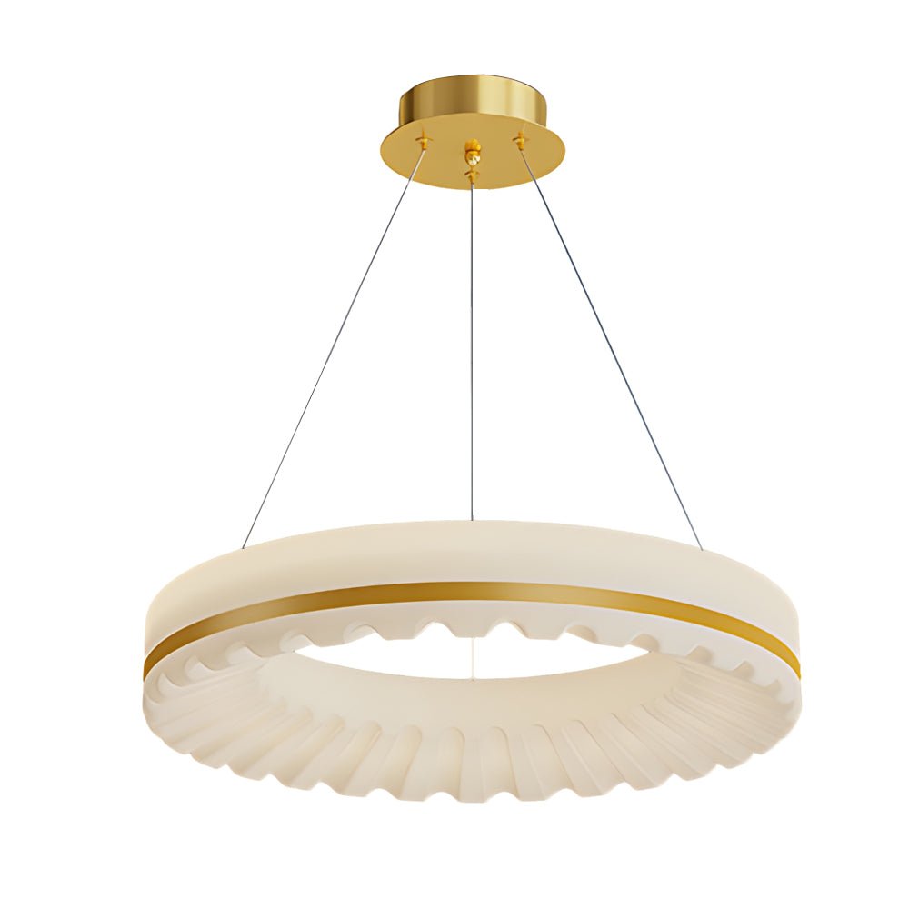 Modern Ring Pendant Light with Three-Step Dimming & Adjustable Cord