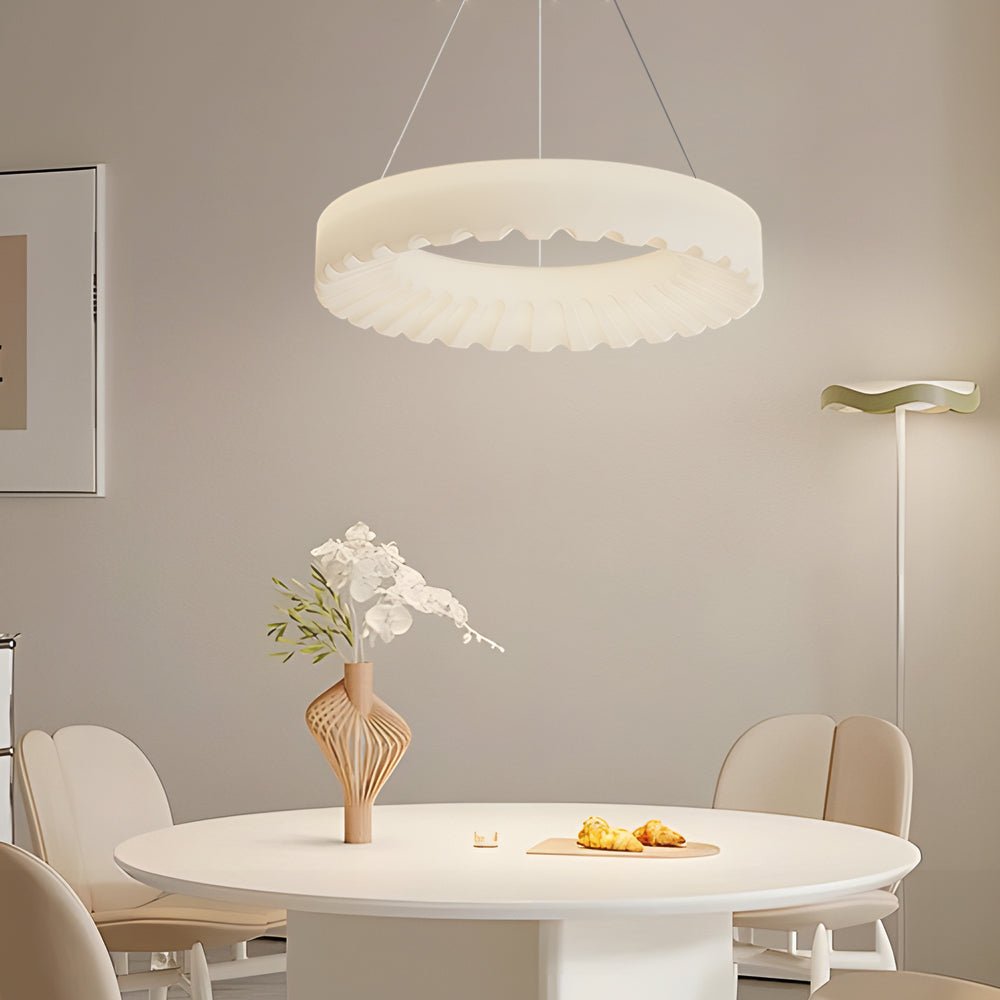 Modern Ring Pendant Light with Three-Step Dimming & Adjustable Cord