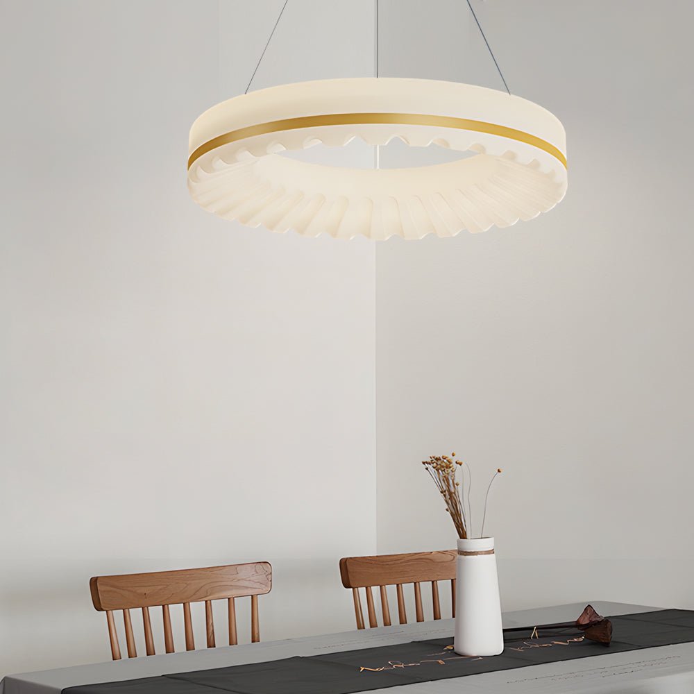 Modern Ring Pendant Light with Three-Step Dimming & Adjustable Cord