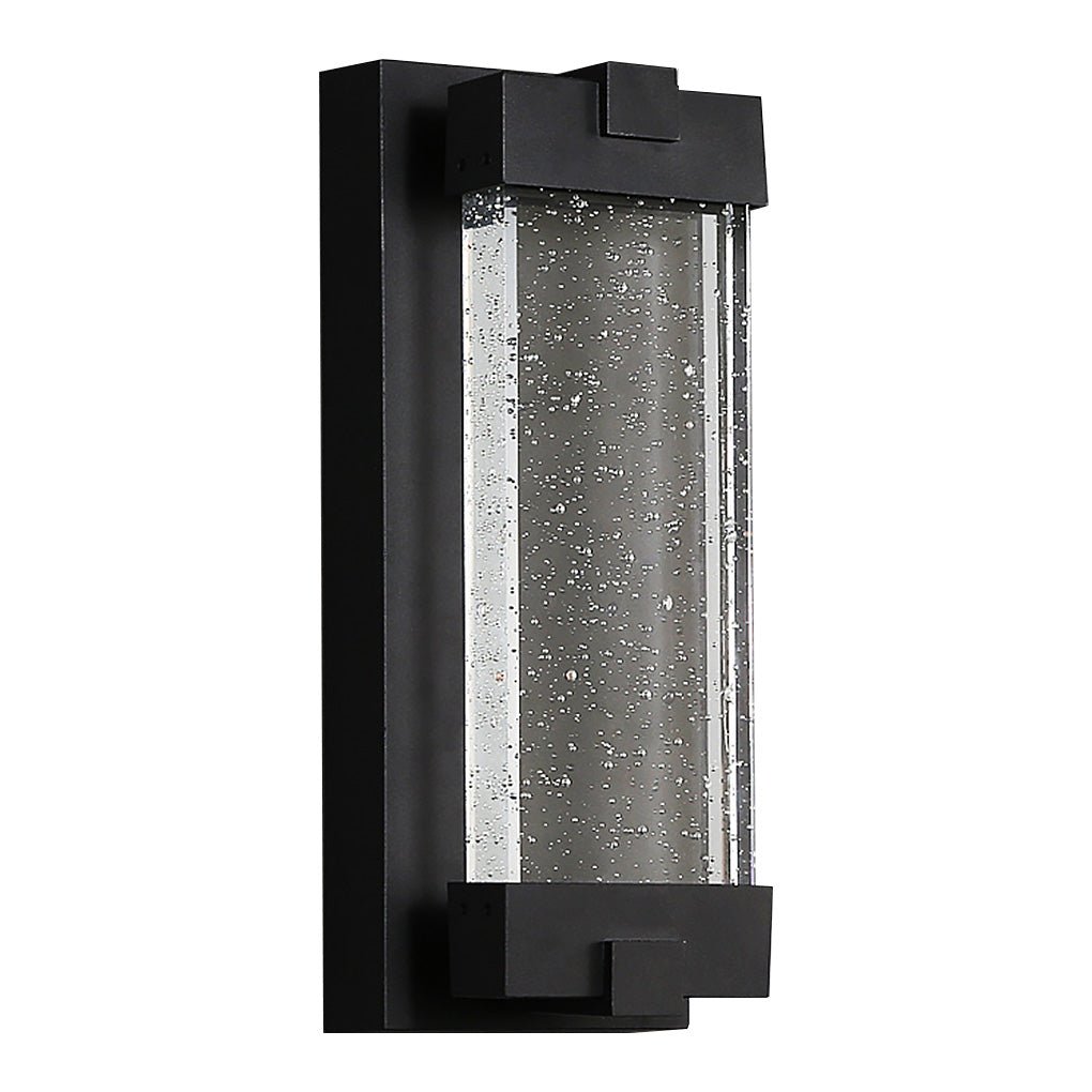Rectangular Crystal Bubble Waterproof Outdoor Wall Light Black