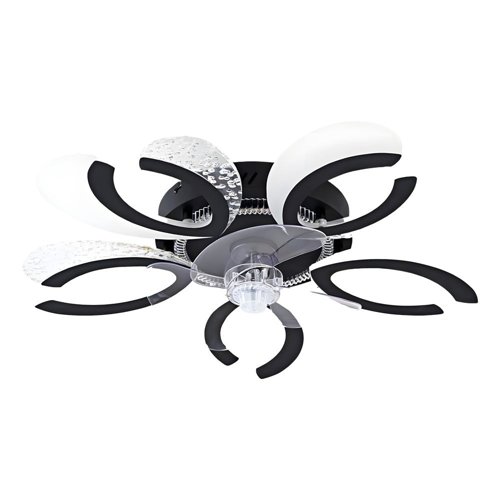 Modern Floral Ceiling Fan Light with Smart Dimming & Remote