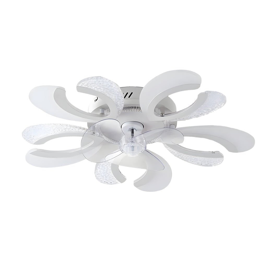 Modern Floral Ceiling Fan Light with Smart Dimming & Remote