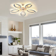 Modern Floral Ceiling Fan Light with Smart Dimming & Remote
