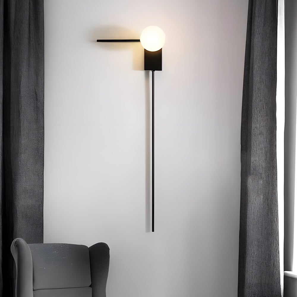 Nordic Glass Ball Wall Sconce – Modern Minimalist Bedroom Light