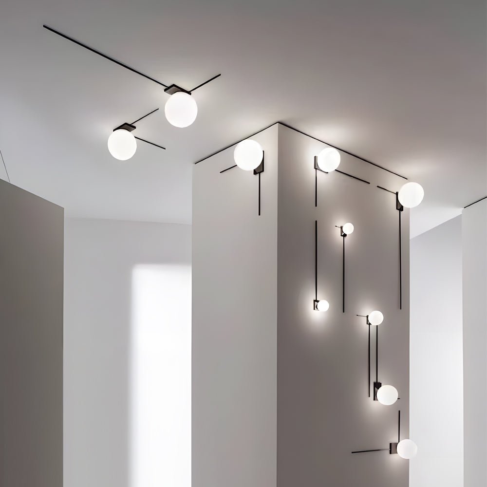 Nordic Glass Ball Wall Sconce – Modern Minimalist Bedroom Light