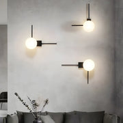 Nordic Glass Ball Wall Sconce – Modern Minimalist Bedroom Light
