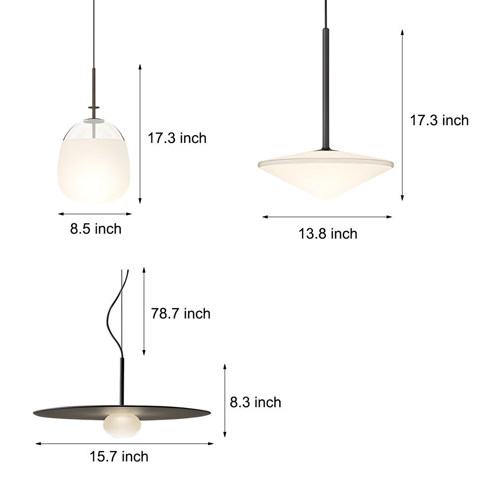 Modern Glass Iron Pendant Light - UFO Ball Chandelier LED