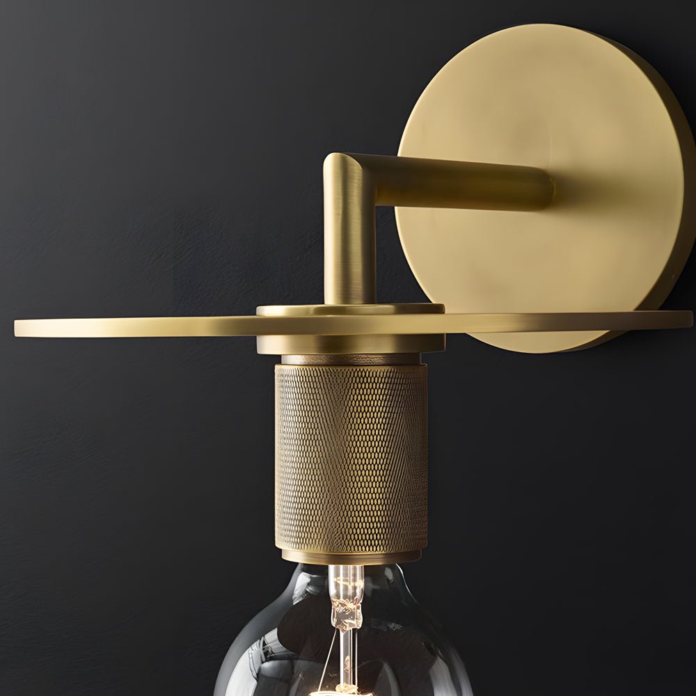 Modern Glass Shade Wall Sconce with Gold Hardware Finish