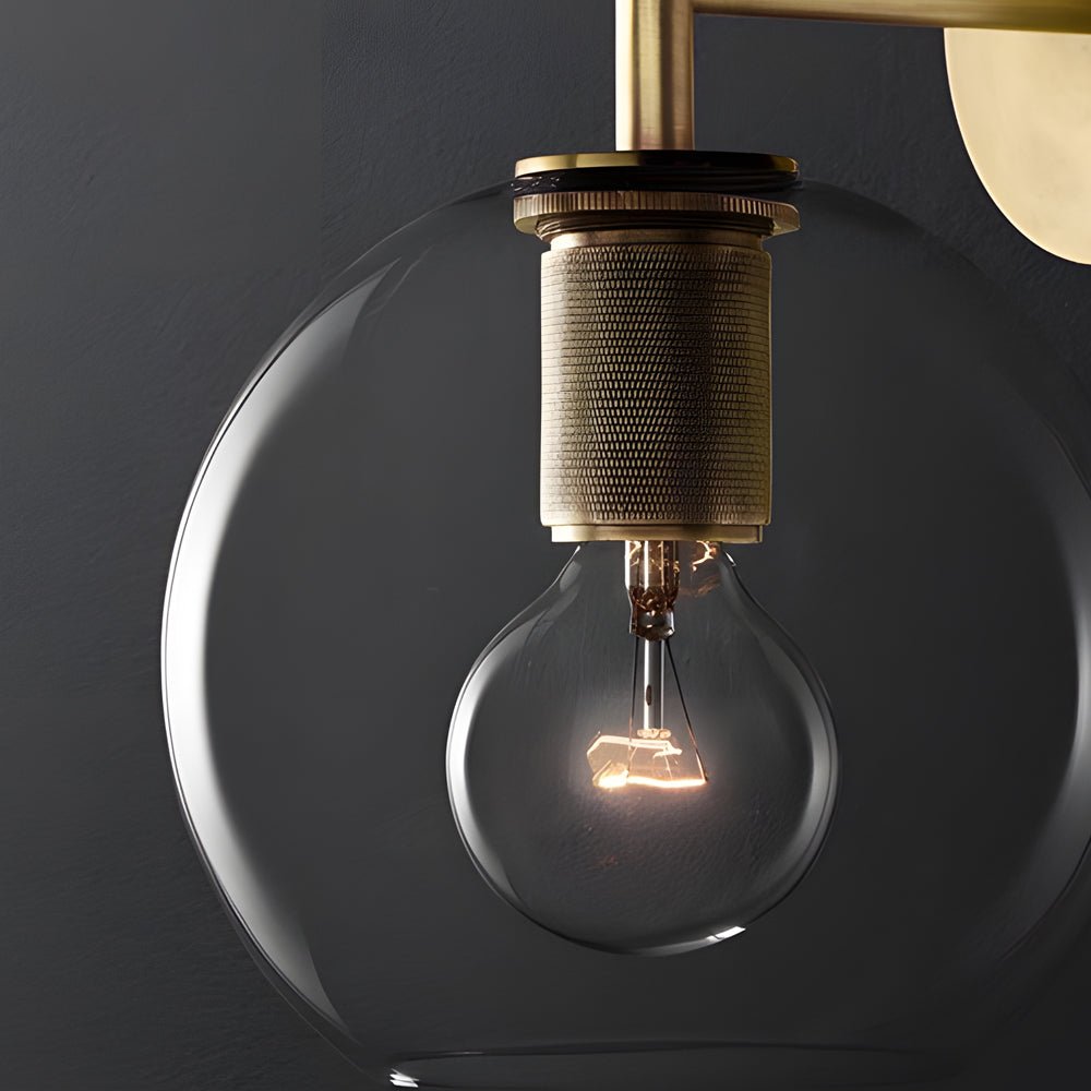 Modern Glass Shade Wall Sconce with Gold Hardware Finish
