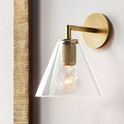 Modern Glass Shade Wall Sconce with Gold Hardware Finish