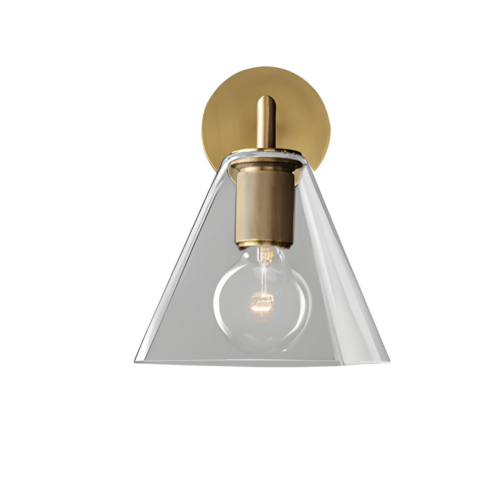 Modern Glass Shade Wall Sconce with Gold Hardware Finish