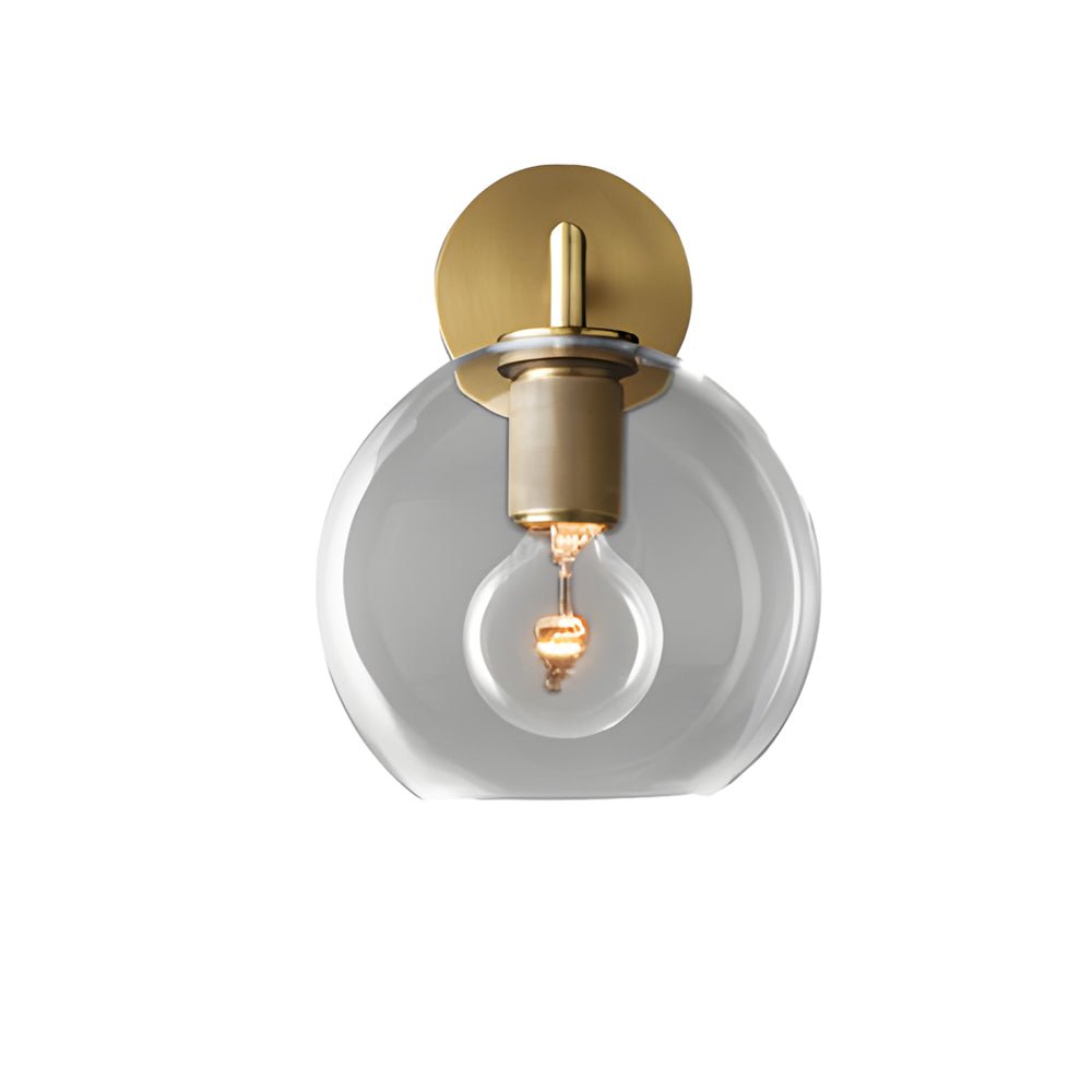 Modern Glass Shade Wall Sconce with Gold Hardware Finish