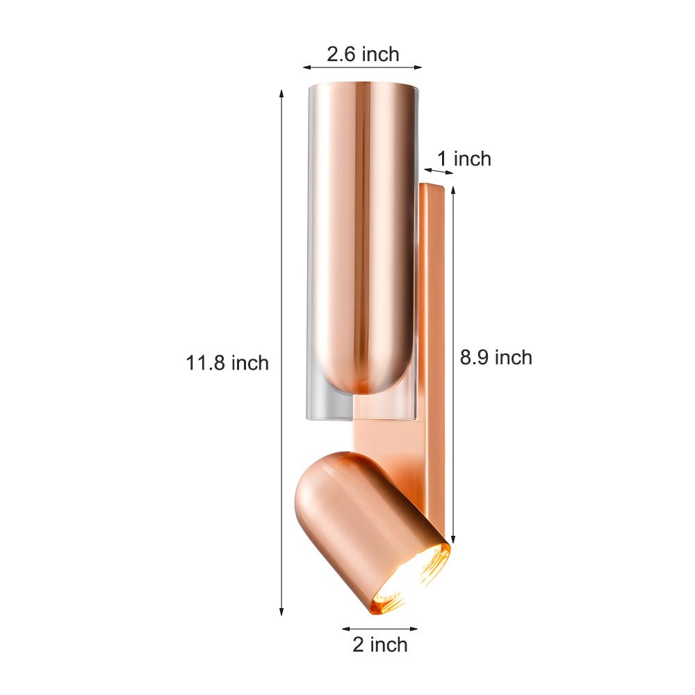 Modern Iron Cylinder Wall Sconce with Adjustable Light Direction
