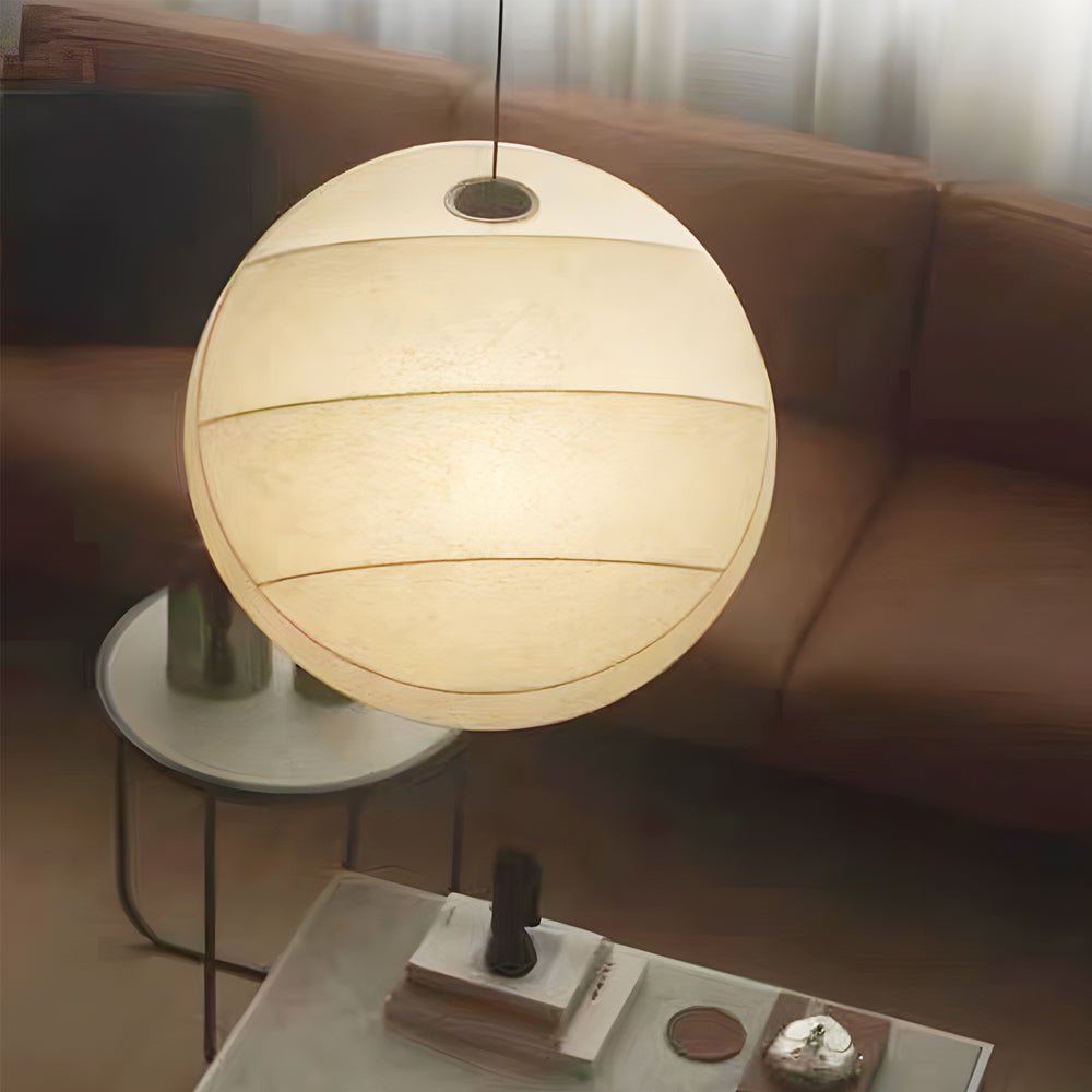 Wabi-Sabi Silk Fabric Sphere Pendant Light | Japanese Minimalist