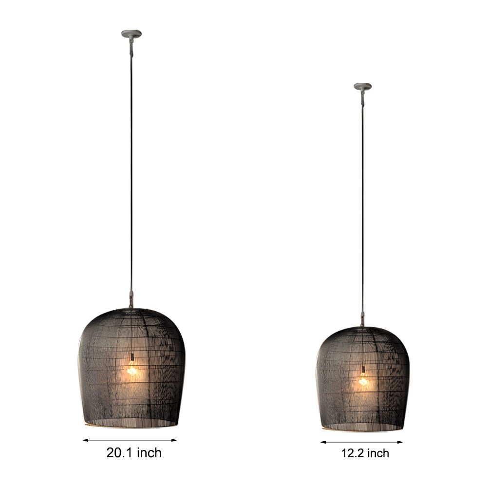 Woven Iron Wabi-Sabi Pendant Light – Japanese Zen Chandelier