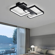 Square Frame LED Ceiling Light with 3-Step Dimming - Black Modern