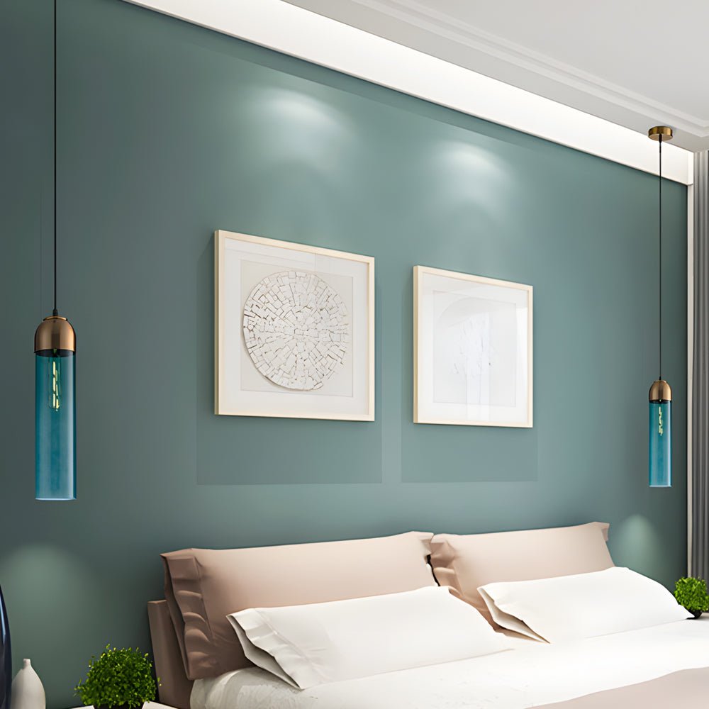 Nordic Glass Tube Pendant Light | Modern Minimalist Hanging Lamp