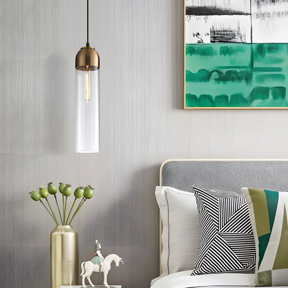 Nordic Glass Tube Pendant Light | Modern Minimalist Hanging Lamp