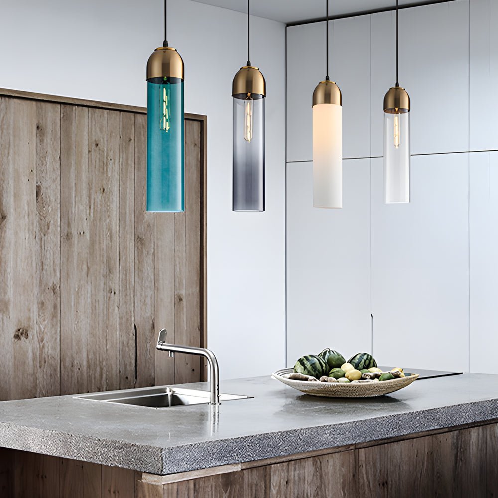 Nordic Glass Tube Pendant Light | Modern Minimalist Hanging Lamp