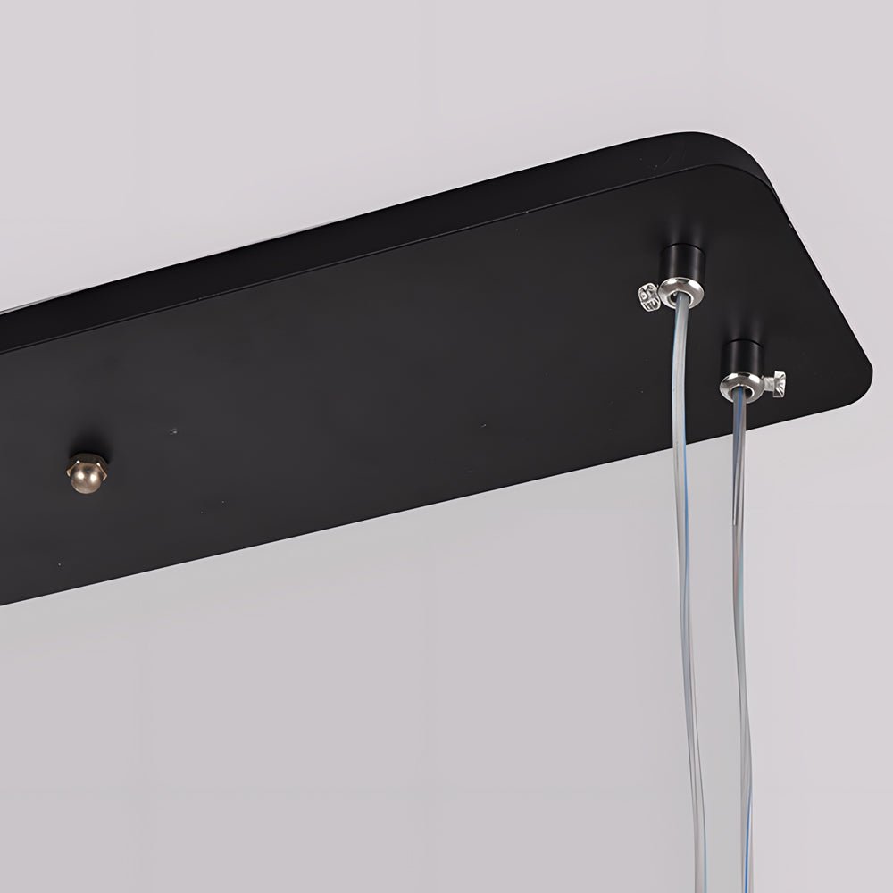Wave Line Modern Black Chandelier with 3-Step Dimming