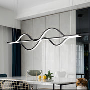 Wave Line Modern Black Chandelier with 3-Step Dimming