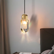 Crystal Copper Pendant Light with 3-Step Dimming Modern Design