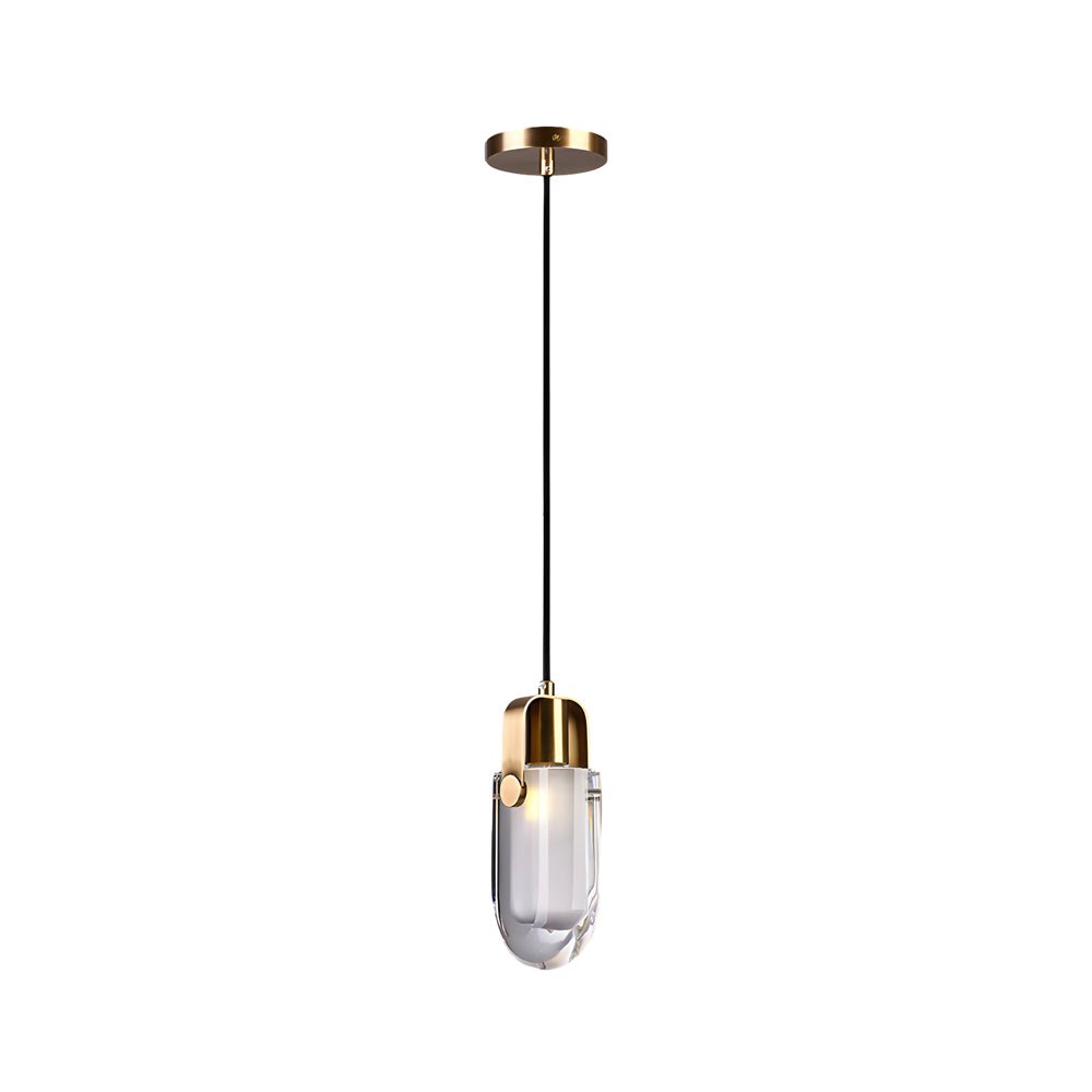 Crystal Copper Pendant Light with 3-Step Dimming Modern Design