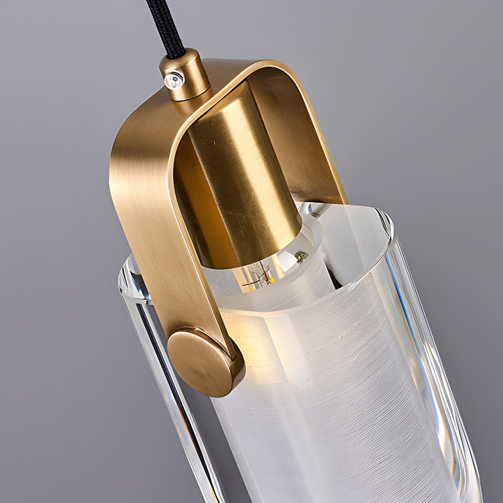 Crystal Copper Pendant Light with 3-Step Dimming Modern Design