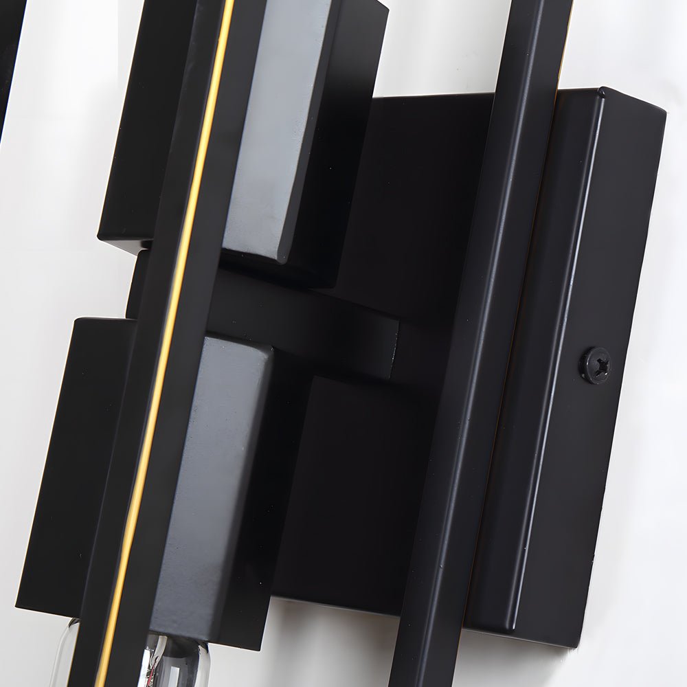 Modern Metal Frame Glass Shade Wall Sconce with Dual E27 Sockets